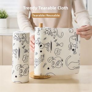 HALEXIONG | Kitchen Use Thick Reusable Absorbent Non-Shedding Non-Greasy Tear-Off Cloth