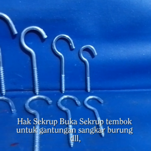 Hak Skrup Buka Sekrup ISI 2PCS Kait Tembok Untuk Gantungan Sangkar Burung Lukisan Dll