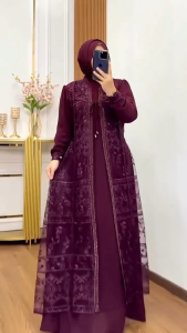 Davina Dress Ceruty Gamis Brokat Gaun Kondangan Pesta Wanita Dewasa Mewah Elegan Terbaru 2025
