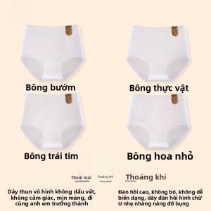 MiiOW | Quần lót cotton cho bà bầu Pure Cotton High Waist Support Belly Pregnancy Full Cotton Antibacterial Gland Early to Late Pregnant Women Triangle Shorts