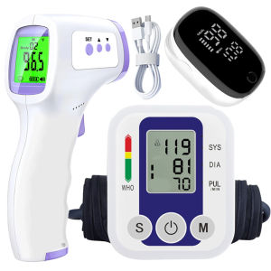 Digital Arm เครื่องวัดความดันโลหิต Cuff ทางการแพทย์ความดันอัตโนมัติ Tonometer Tensiometer Heart Rate Pulse Meter BP Monitor Healthy