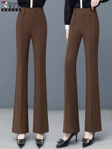 High Waist Grey Suit Pants for Women TUCANO Brand Commute Style OL Fashion Micro Flared Pants High Quality Elegant Atmosphere