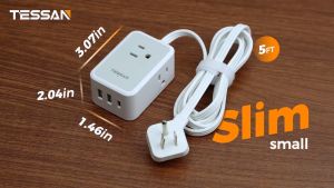 TESSAN Flat Plug Power Strip: A Compact & Efficient Solution