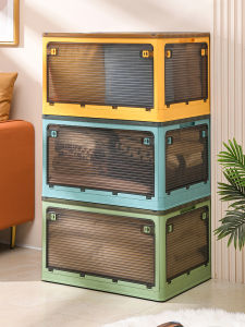 Transparent Foldable Storage Box Home Wardrobe Organizer for Clothes Quilts Books Toys Versatile Clear Plastic Storage Cabinet