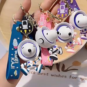 Móc khóa hình Chú Chó Snoopy phi hành gia silicon độc đáo treo chìa khóa