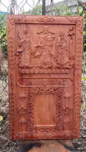 Lịch gỗ treo tường Phúc Lộc Thọ ngang 47cm cao 80cm trang trí tường phòng khách làm quà tặng dịp lễ tết(có tặng kèm móc)