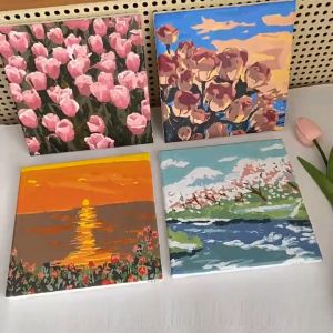 Satu Keluarga Paint By Number Kit 20x20cm A110 DIY Canvas Acrylic Aesthetic Kanvas Siap Lukis Kit