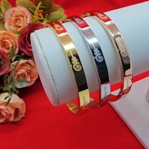 กำไลสแตนเลสทรงกลมคลิปล็อค ลายอุณาโลม หนา 6 มิล เส้นผ่านศูนย์กลาง 5.8 ซม. สเตนเลส ใส่เสริมบารมี เรียกทรัพย์ โชคลาภ หนุนดวง พร้อมส่ง