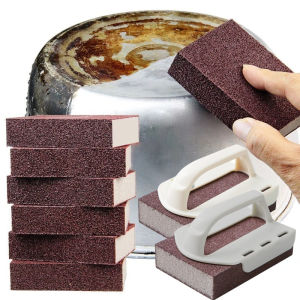 Rust Remove Sponge Carborundum Eraser Cleaning Brush Descaling Clean Rub Cooktop Pot Kitchen Sponge Tools with Handle