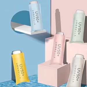 Payung Mini Poket Ultra Ringan | Payung Lipat Pelindung Matahari UV | Payung Sunshade Vinyl Tahan Panas Sesuai Untuk Perjalanan