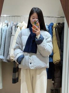 XUECAIQI | Milk Blue Short Style Padded Jacket Winter Coat