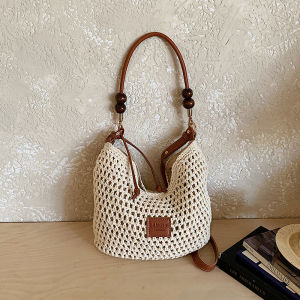 TANGKOU | Large Capacity Hollow Woven Bohemian Style Beach Tote Bag