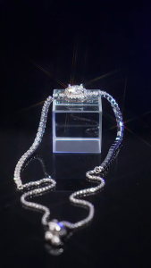 LOVETIA Gelang Round Moissanite Gelang Perak Pasangan Ukuran Dapat Disesuaikan Sertifikat GRA XRZ016