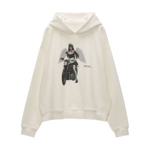 MAMC | Áo Hoodie Dễ Thương Trắng Phong Cách Thời Trang