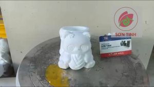 Tượng thạch cao E23 Hộp Đựng Bút Để Bàn Hình Gấu Trúc Sang Trọng cao 85cm (Không kèm màu) tô tượng đồ chơi cho trẻ