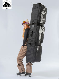 Caileisi Snowboard Bag Large Capacity Double Person Ski Bag with Wheels Check-In Luggage Universal for Single And Double Boards