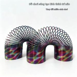 Đồ Chơi Giảm Căng Thẳng Dạng Lò Xo Cầu Vồng Mạ Vàng 5.91 Inch Đồ Chơi Cảm Giác Lò Xo Thần Kỳ Cổ Điển Đồ Chơi Giáo Dục Cho Trẻ Em & Người Lớn