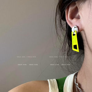 Punk Style Zipper Ear Studs Womens Fashion Unique  out Alloy Geometric Shape Silver Plated Gold Plated Korean Style Earrings