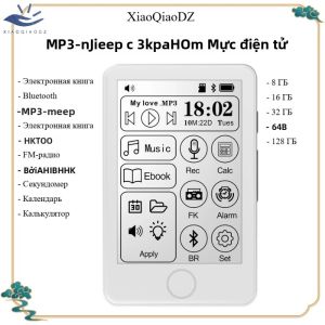 Máy Nghe Nhạc MP3 XIAOQIAODZ E-Ink Bluetooth Với Khe Cắm Thẻ TF Chức Năng Ghi Âm Và Đọc Sách Điện Tử Dành Cho Android Thiết Kế Nhỏ Gọn.