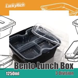 LuckyRich - Bento Lunch Square Box   25pcs 3 Division  per pack orders