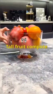 New High Foot Fruit Plate Light Luxury Transparent High Appearance Home Living Room Tea Table with Candy Snacks Fruit Plate