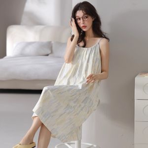 Váy ngủ nữ MiiOW làm bằng vải cotton có đệm ngực chống lộ có thể mặc ngoài