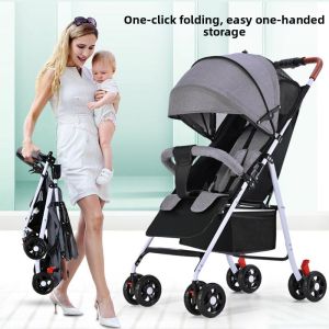 Portable Foldable Stroller for Infants and Toddlers One-Click Folding
