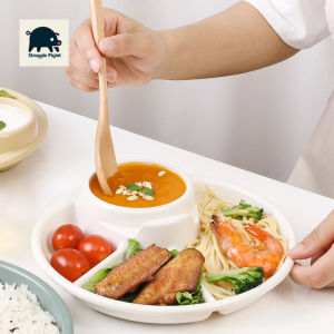 4 Grid Plates For Food Child Kids Dinner Fruit Tray Snack Box Set Dinnerware Dining Compartment Plate Serving Dishes Salad