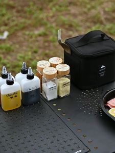 [Woodz] SHINETRIP Outdoor 8pc Seasoning Bottle Set Camping Picnic Seasoning Split Can Storage Bag