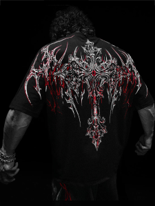JIANSHENSHIJIAJIANSHEN | Loose Silk Printed Fitness Tshirt 240g