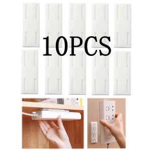 10pcs Wall-Mounted Power Strip Holder Self-Adhesive Desktop Socket Fixer Strip Fixator Plug Socket Cable Wire Organizer Rack