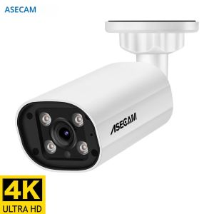 ASECAM 8MP POE กล้อง IP 4K 15fps กลางแจ้ง Hunman การตรวจจับกล้องวงจรปิด 4MP Audio ONVIF Dual Light การเฝ้าระวังวิดีโอความปลอดภัย