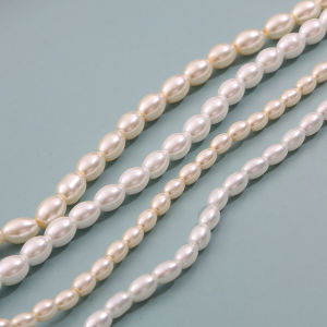 Multiple Size Beige White Oval Shape Imitation Pearl Glass Beads SLoose Spacer Beads  For DIY Necklace Earring Bracelet Jewelry Making Handmade Accessories 80cm