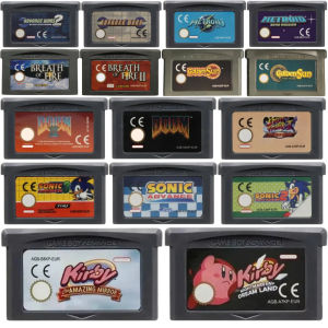 Bandai | Classic GBA Game Cartridge Breath of Fire Kirby Sonic Advance Wars Golden Sun GBA SP Retro Video Game Collection Gift