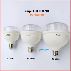 Lampu LED Transparan 20 30 40 50 Watt KEIANO Transparan Bohlam Lampu LED Nyala Putih Terang