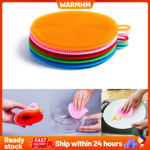 Silicone Dishwashing Brush Multifunctional Color Silicone Kitchen Tools Home Decontamination Kitchen Cleaning Brush Kitchen Double Sided Cleaning Brush(Yellow/Purple/Blue/Pink/Green)