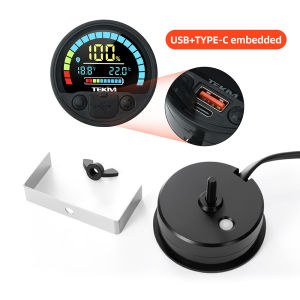Upgraded USB+Type-C Interface Output Digital Voltage Battery Level Indicator With Temp Sensor for Lithium/Acid/ LiFePO4 Battery