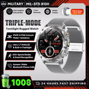 T-REX3 Men Outdoor Sports Smart Watch 1000mah battery 1.7 inches HD Screen Display Heart Rate BT Call 5ATM Waterproof Bracelet