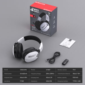ONIKUMA | ONIKUMA Four-Mode Wireless Bluetooth Headset GT887-White Ultra-long Battery Life Ultra-Low Latency Rotatable Microphone