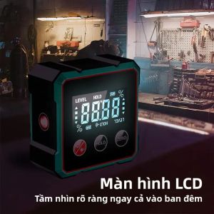 Máy Đo Góc Kỹ Thuật Số Từ Tính 4 Mặt Với Thước Đo Góc Bằng Laser 2 Trong 1 Máy Đo Độ Nghiêng Thước Đo Mức Độ Bộ 1/2/4 Chiếc Để Đo Chính Xác