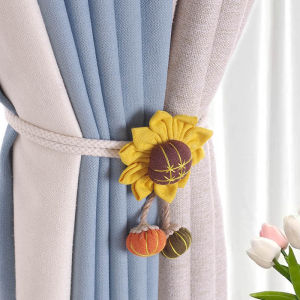 High-End Cotton Curtain Tie Office Meeting Room Bedroom Decorative Door Curtain No-Punching Required American Country Style