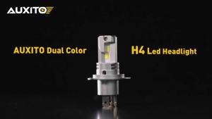 AUXITO 2Pcs Canbus H4 LED Headlight Bulbs Dual Color Yellow High Beam White Dipped Beam 9003 HB2 Car LED Front Head Lamp Fanless