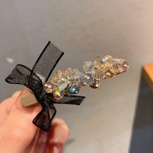 Exquisite Barrettes Women Super Shiny Crystal Side Clip Hair Accessories Fancy Rhinestone Shark Clip 2024 New Arrival Classy Headdress Female
