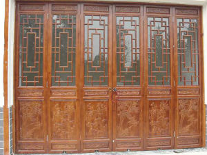 Retro Wooden Carving Hollow out Solid Wood Door Window Screen New Chinese Style Entrance TV Background Wall Dongyang Wood Sculpture