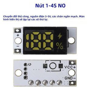 Gaqqee | Mini Đèn Báo Mức Pin Mô Đun LED Kỹ Thuật Số 1S-4S Series Máy Kiểm Tra Dung Lượng Pin Lithium Hiển Thị Tỷ Lệ Phần Trăm Cho Điện DIY