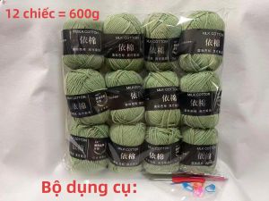 12 Cuộn Len Sợi Cotton Sữa Nhiều Màu Sắc Giáng Sinh Len Chải Kỹ Dùng Để Móc Đan Đồ Handmade Tự Làm Như Áo Len Khăn Quàng Cổ