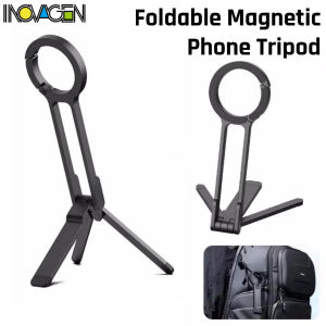 INOVAGEN Magnetic Phone Tripod StandAluminium Maglock Smartphone Mini TripodPocket Cell Phone Stand Strong Magnet Quick Mount