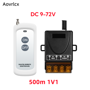Aovrlcx DC12V 24V 48V 72V RF433Mhz Wireless Switch Remote Control  On-off 30A Water Pump Relay Receiver Lamps Wall Light Switch