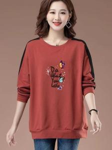 Spring Autumn Loose Splice Long Sleeve Thin Round Neck Sweatshirt Women Large Size 2025 Casual Fashionable Versatile Top