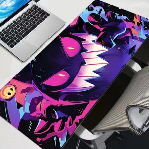 Large Gaming Mousepad P-pokemon Gengar XXL New Keyboard Pad Gamer Mouse Pad on The Table Speed Desk Mat Anime 900x400 Mouse Mats
